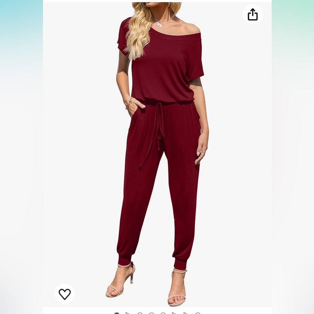 Women’s burgundy jumpsuit. Burgundy
